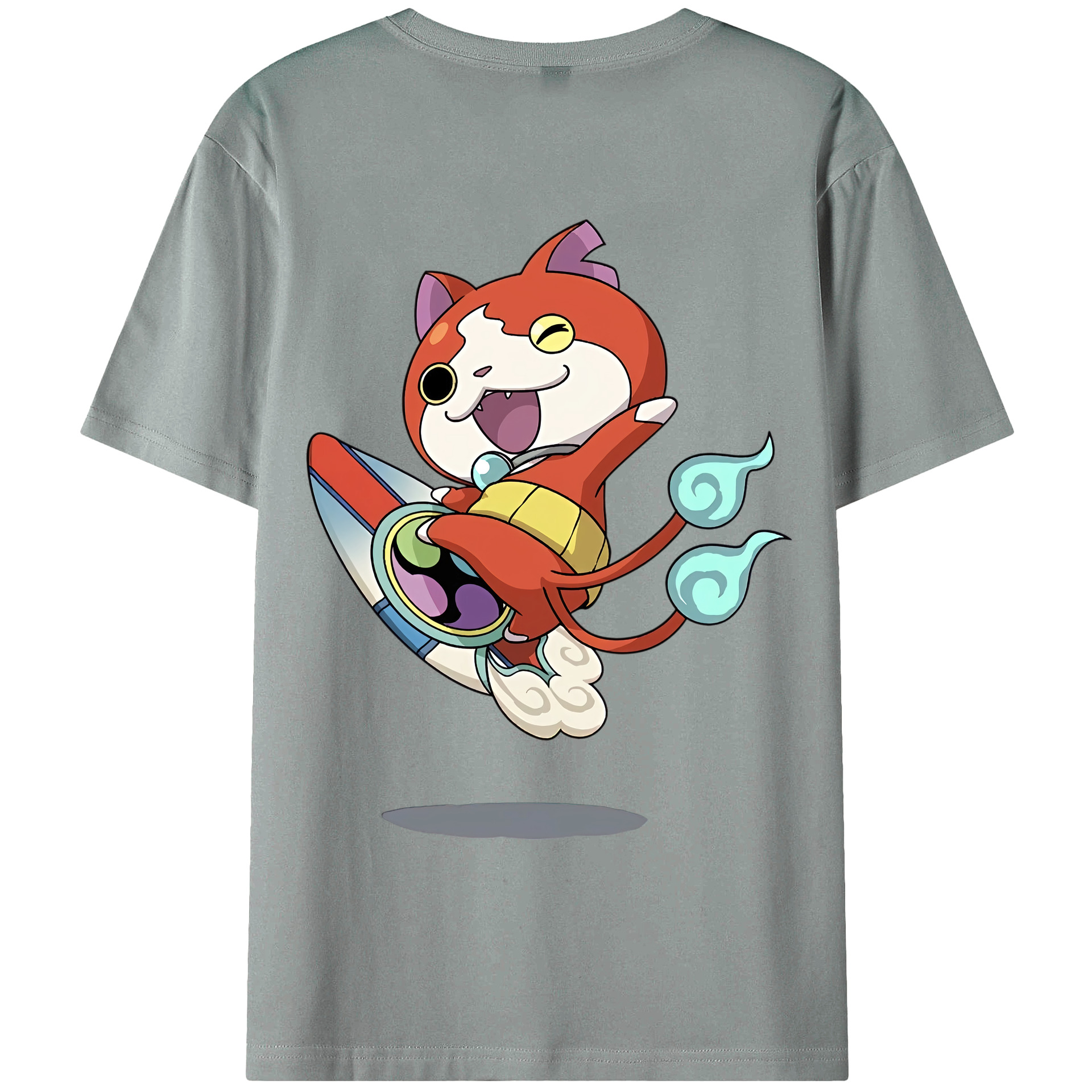 （画像用） 妖怪ウォッチ Yo-kai Watch 綿100％ メンズ半袖Tシャツ（バックプリント） 通気性